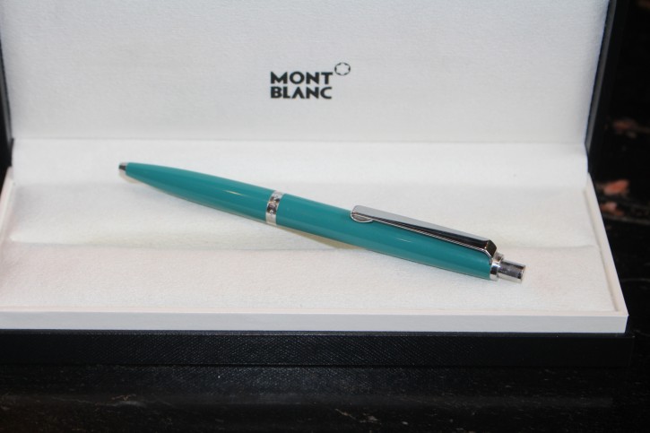 Montblanc Traveller N° 690 Kugelschreiber in TÜRKIS und Silber aus 80er Jahre