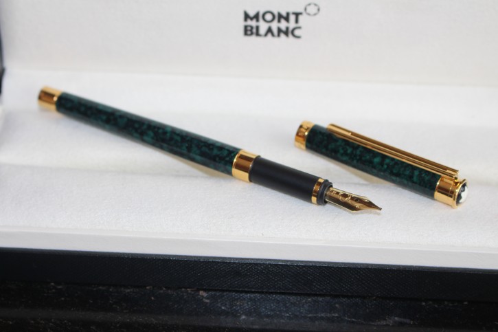 Montblanc Noblesse II Füllfederhalter Chinalack Grün marmoriert 750er ggold