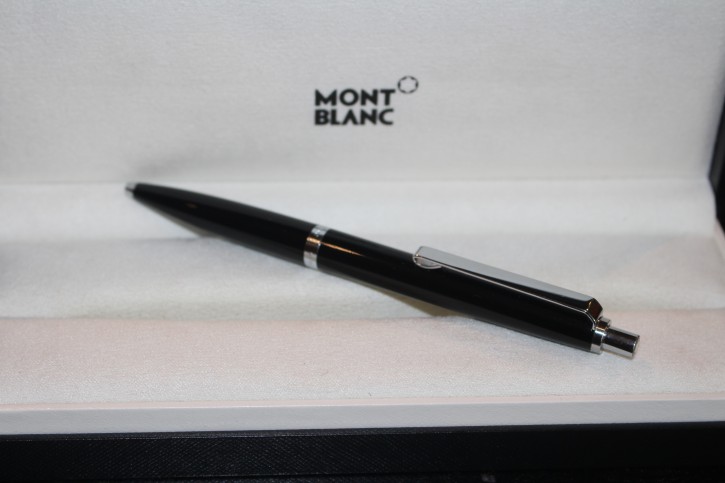 Montblanc Traveller N° 690 Kugelschreiber in Schwarz und Silber aus 80er Jahre Neu