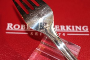 R&B Robbe & Berking Menü Gabel Glücksburger Faden 150 versilbert ca. 200mm & 58g