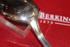 R&B Robbe & Berking Menü Löffel Glücksburger Faden 150 versilbert ca 200mm & 73g