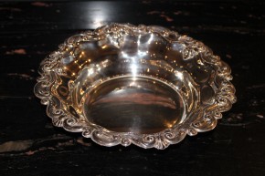 Wilkens florale Obst Schale Jugendstil 800er Silber ca. 26 x 6cm und 267 Gramm